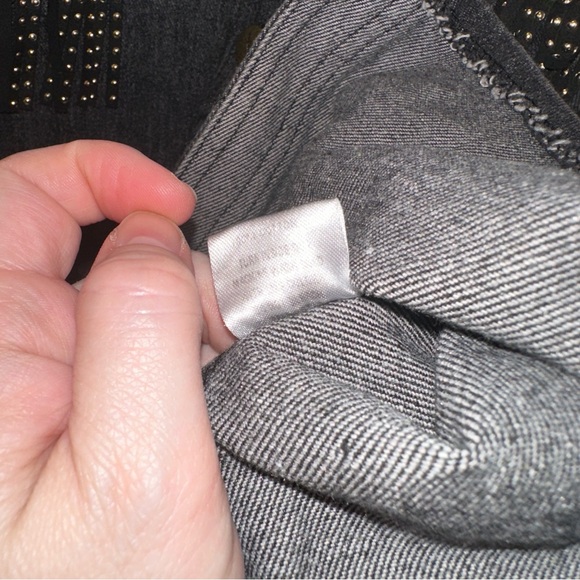 Studded fringe Black Denim Jacket - Picture 3 of 6